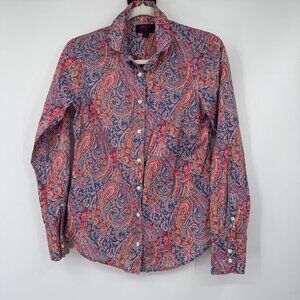 J.Crew Liberty Fabric  Felix & Isabella Print Women's Pink Blue Multi Paisely Pr